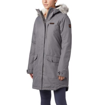 Columbia Ženske Jakne - Suttle Mountain Long Insulated Sive | HJLO-92036